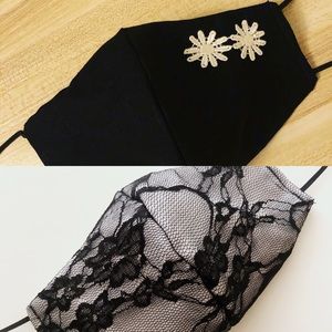 2 pcs : Black face cover handmade